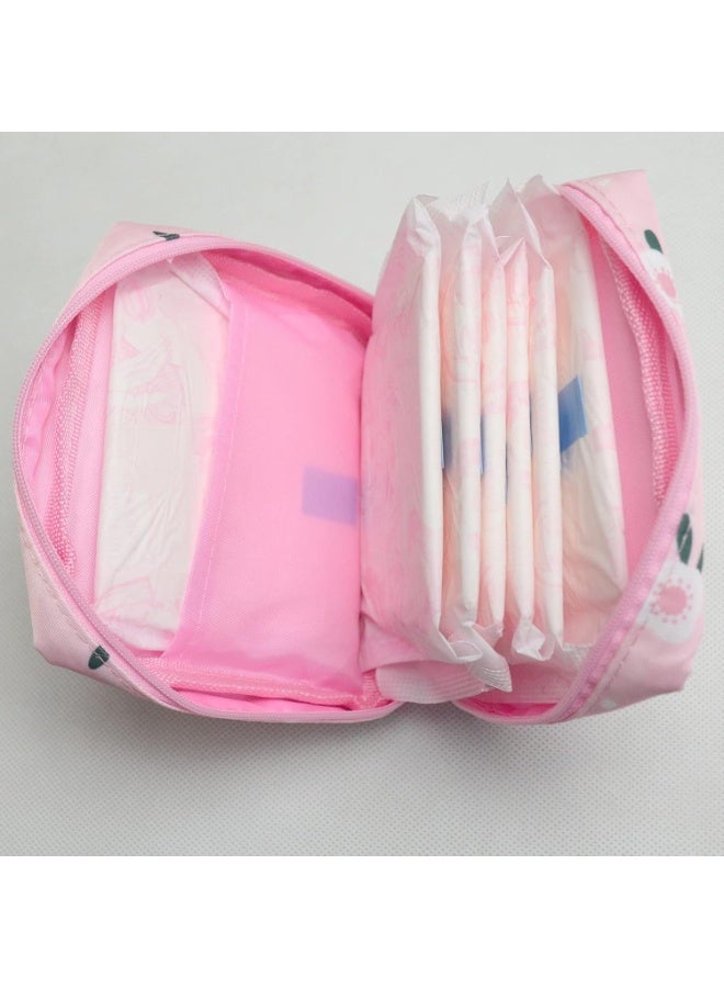 Period Pouch for Teens – Compact, Stylish, Cute, Discreet Menstrual Bag for School, Travel, Work, and Daily Use, Waterproof Lined Sanitary Napkin Organizer, Portable Tampon Holder, Pads Storage Case for Teen Girls, Women, First Period Kit, Travel Essentials, Makeup and Toiletries Organizer, Lightweight, Durable, Feminine Design, Anti-Leak, Washable, Multi-Functional Small Bag for Personal Care, Locker, Backpack, Purse, Cosmetic, and Hygiene Storage - Image 3